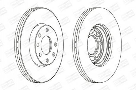 Диск гальмівний передній (кратно 2) Opel Astra (98-) CHAMPION 562069CH