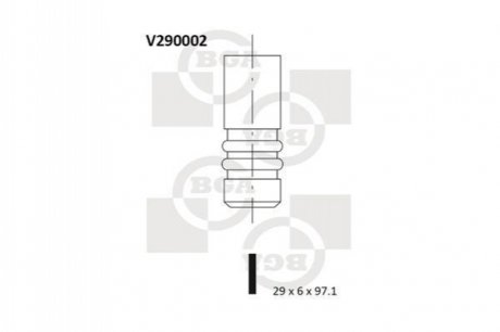 Клапан 29x6x97.2 opl astra gomega bvectra bczafira 2.0-2.2dti 16v 96-05 in BGA V290002 (фото 1)