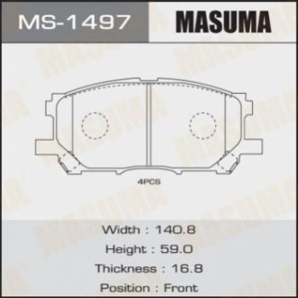 Колодка тормозная передняя Lexus RX 300, 330, 350 (04-08) MASUMA MS-1497