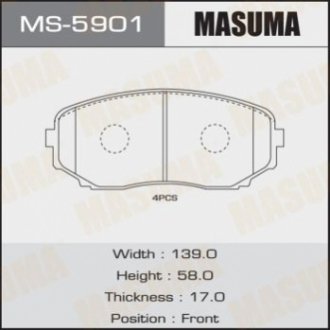 Колодка тормозная передняя Mazda CX-7 (07-12), CX-9 (17-) MASUMA MS-5901