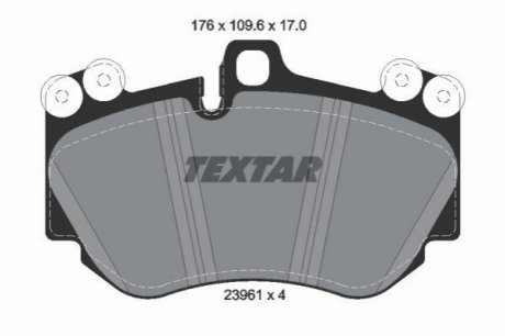 2396101_колодки дисковые передние диски 19 porsche cayenne 3.24.5 v8 02> TEXTAR 2396101 (фото 1)