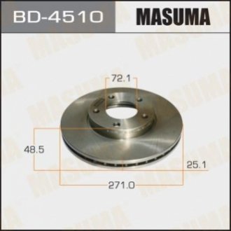 Диск тормозной передний Mazda 3, 5 (03-06) (Кратно 2 шт) MASUMA BD-4510 (фото 1)