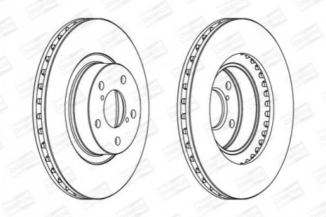 Диск тормозной передний (кратно 2шт.) Subaru Legacy CHAMPION 561667CH (фото 1)