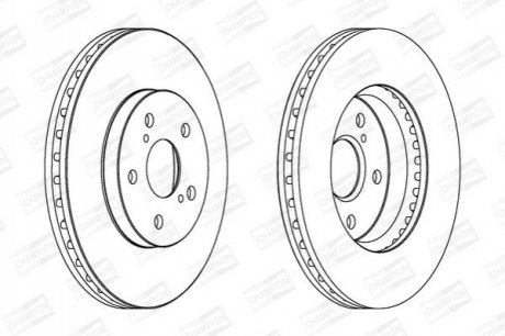 Диск тормозной передний (кратно 2шт.) Toyota Camry CHAMPION 563047CH (фото 1)