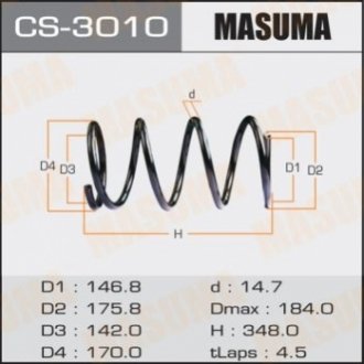 Пружина підвіски передня Mitsubishi Outlander (08-14) (CS-3010) MASUMA CS3010