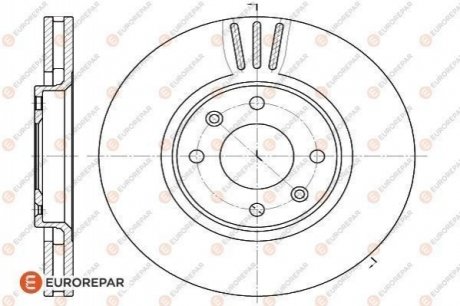 Диск тормозной передний Citroen C4, Peugeot 307 EUROREPAR 1618862780 (фото 1)