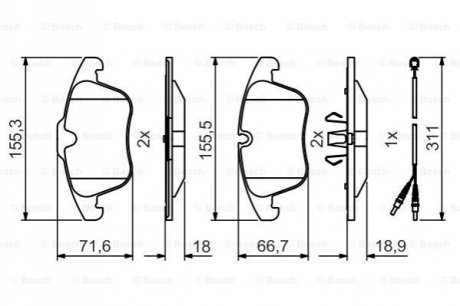 0 986 495 474колодки дисковые передние citroen c5 1.6hdi2.0hdi1.8 08 BOSCH 0-986-495-474 (фото 1)