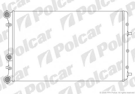 Радіатор охолодження Skoda Fabia (99-) 2.0 i 16V Benz. M A/C +/- P/A Polcar 6913082 (фото 1)