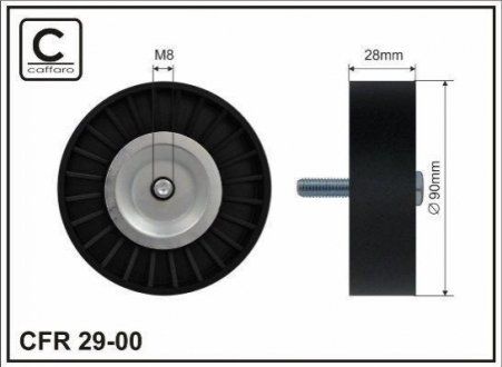 Ролік направляючий ременя ГРМ DB CLK Klasa C/E 1.8Kompressor 02- CAFFARO 29-00