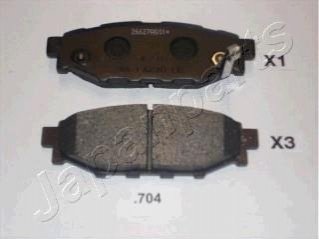 Колодки тормозные дисковые задн Subaru Legacy 2.0i/Outback 2.5i 03> JAPANPARTS PP-704AF (фото 1)