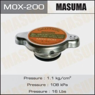 Крышка радиатора (NGK-P541, TAMA-RC11, FUT.-R148) 1.1 kg/cm2 MASUMA MOX-200 (фото 1)