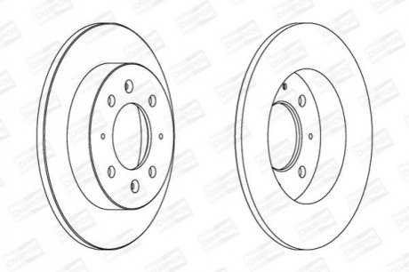 Диск гальмівний задній (кратно 2) Kia Cerato (04-08) CHAMPION 562788CH