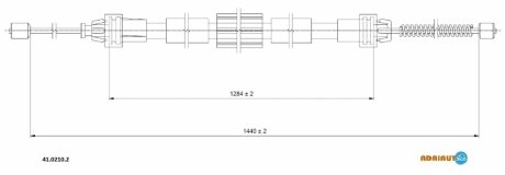 Ad41.0210.2_трос ручника задний левый drum renault clio 1.5dci 10> ADRIAUTO 4102102 (фото 1)