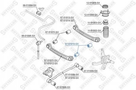 87-51010-sx_сайлентблок зад. рычага наружн. hyundai accent all 99> STELLOX 8751010SX