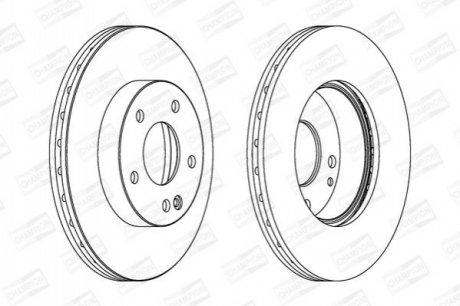 Диск тормозной передний (кратно 2шт.) MB Vaneo CHAMPION 562249CH