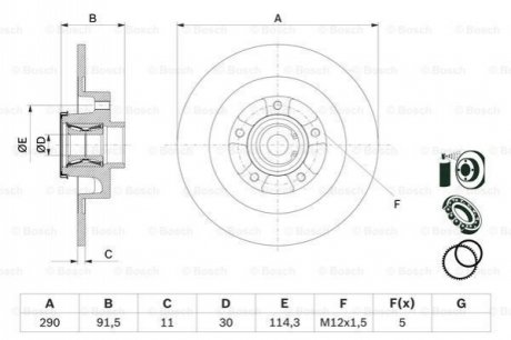 Диск гальмівний BOSCH 0986479F42