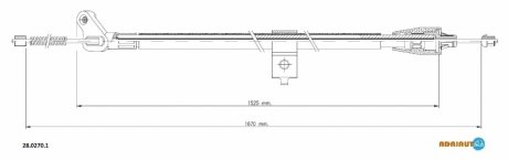 NISSAN Трос ручного тормоза прав. 1670/1525 мм JUKE 10- ADRIAUTO 28.0270.1 (фото 1)