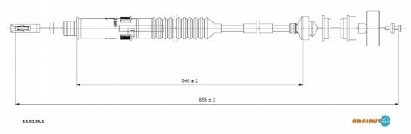 Трос зчеплення (авто.регул.) Citroen Jumpy/Fiat Scudo 1.9TD 94- ADRIAUTO 11.0138.1 (фото 1)