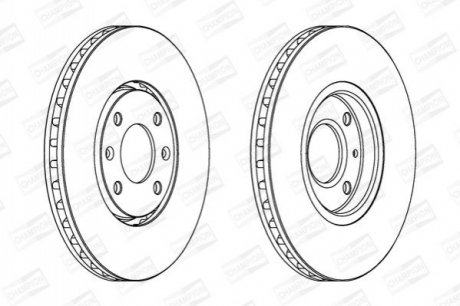 PEUGEOT Диск тормозной передний 406,Citroen Xantia 95- CHAMPION 562019CH
