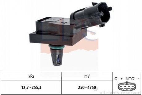 Датчик абс.давл (MAP-сенсор) (4 pin) REN 1.5D/2.2D/2.5D 09.00- EPS 1.993.246