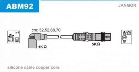 Jm-abm92_к-кт проводов vw golfpassat, skoda octavia 1.62.0 96> Janmor ABM92 (фото 1)