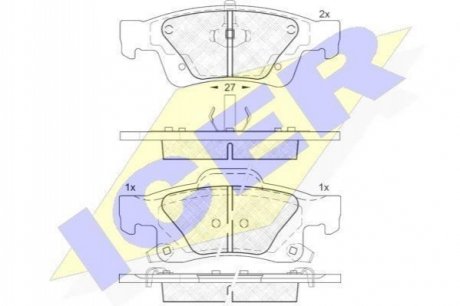 181989_колодки дисковые задние jeep grand cherokee 3.65.7 10> ICER 181989 (фото 1)