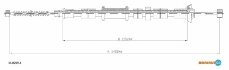 Ad11.0269.1_[51708686] трос ручника л. fiat nuovo panda 03> ADRIAUTO 11.0269.1 (фото 1)