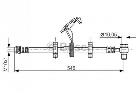 Шланг тормозной mb w163 2.3-3.8 98-05 545мм передний прав. BOSCH 1987481078