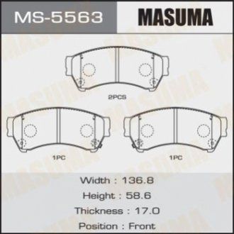 Колодка тормозная передняя Mazda 6 (07-12) MASUMA MS-5563