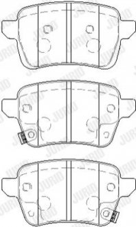 Гальмівні колодки задні FIAT 500L, TIPO / OPEL ADAM, CORSA Jurid 573689J