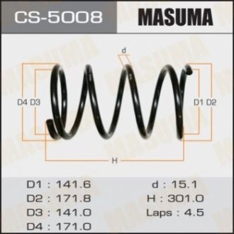 Пружина подвески передняя Honda CR-V (02-) MASUMA CS-5008 (фото 1)
