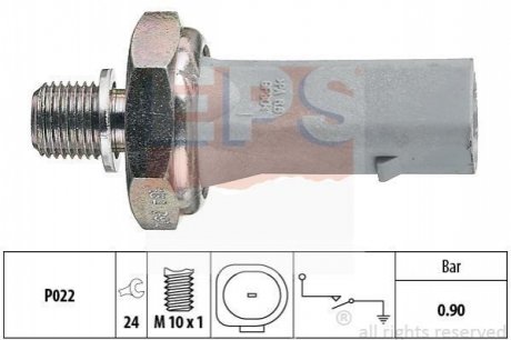 Датчик давления масла VW Caddy 1.9TDi 95- /серый 0,9 bar/ EPS 1 800 134 (фото 1)