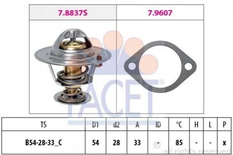 Термостат Kia Ceed sw 1.6 crdi 115 (07-12) FACET 7.8838