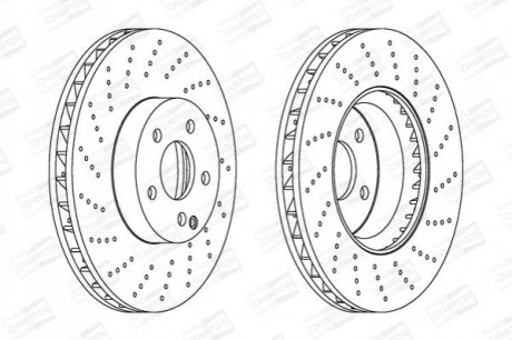 DB Диск тормозной передн.W204 04- (спорт.пакет) CHAMPION 562634CH-1