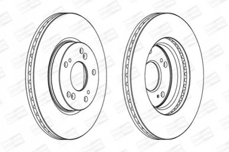 HONDA Диск тормозной передн.Civic 05 - (282*23) CHAMPION 562457CH