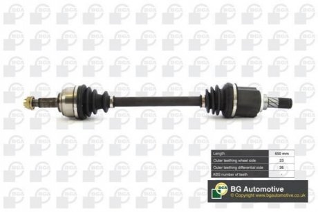 Полуось Nissan Micra/Note 1.2-1.6 02-14 (23/26) 650mm Л BGA DS6310L