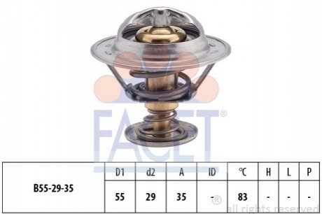Термостат Lancia Phedra 2.0 jtd (03-10) FACET 7.8323S (фото 1)