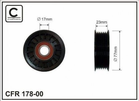 Ролик натяжной Ford Focus C-MAX, C-MAX 1.8TDCi 11.04- CAFFARO 178-00 (фото 1)