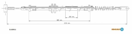 FIAT Трос ручного торм. пер. IVECO Daily 01- ADRIAUTO 11.0255.1