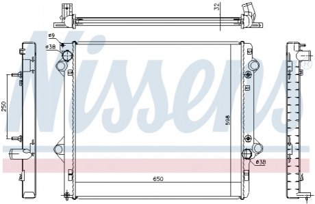 Радіатор TOYOTA LAND CRUISER PRADO J120 (02-) 3.0 TD NISSENS 646804