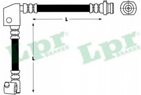 Шланг тормозной nissan primera (p10) 90-96 пер.прав. LPR 6T47385