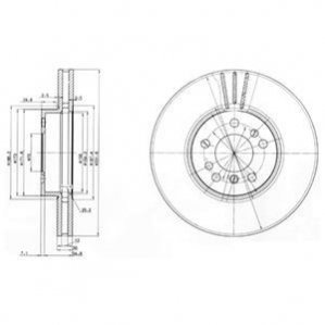 Диск гальмівний BMW X3(E83)/X5(E53) F D=332mm 00-11 Delphi BG3628