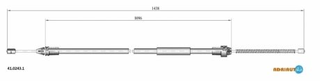 AD41.0243.1 DL-11.6598 [8200087977] трос ручника л. ADRIAUTO 41.0243.1 (фото 1)