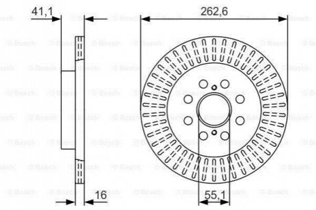 Гальмівний диск вентильований LEXUS RX III 263 мм BOSCH 0 986 479 V35