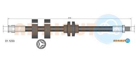 Шланг тормозной передний ALFA ROMEO 156 97-05. 147 (937) 01-10 ADRIAUTO 01.1233