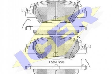 Комплект тормозных колодок ICER 182258