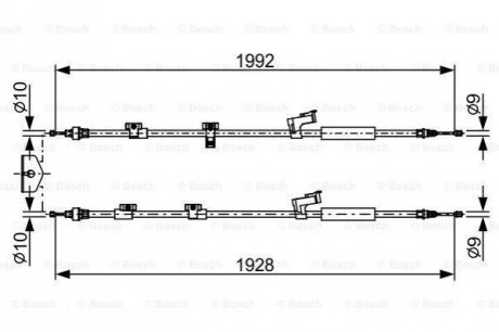 Трос ручного тормоза ford c-max 10- 19921928мм BOSCH 1 987 482 494