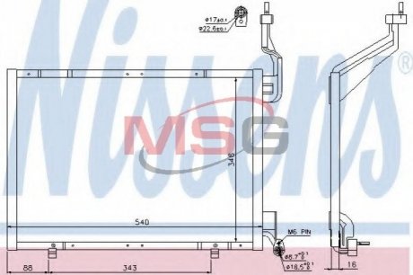 Конденсер FD B-MAX(12-)1.6 TDCi(+)[OE 1807860] NISSENS 940287