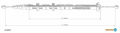 Трос ручного тормоза_fiat stilo all 01- прав. ADRIAUTO 11.0243.1 (фото 1)