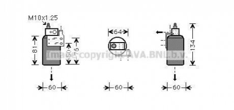 Осушитель кондиционера | Astra -G * \'98-\'02 AVA COOLING OLD143 (фото 1)